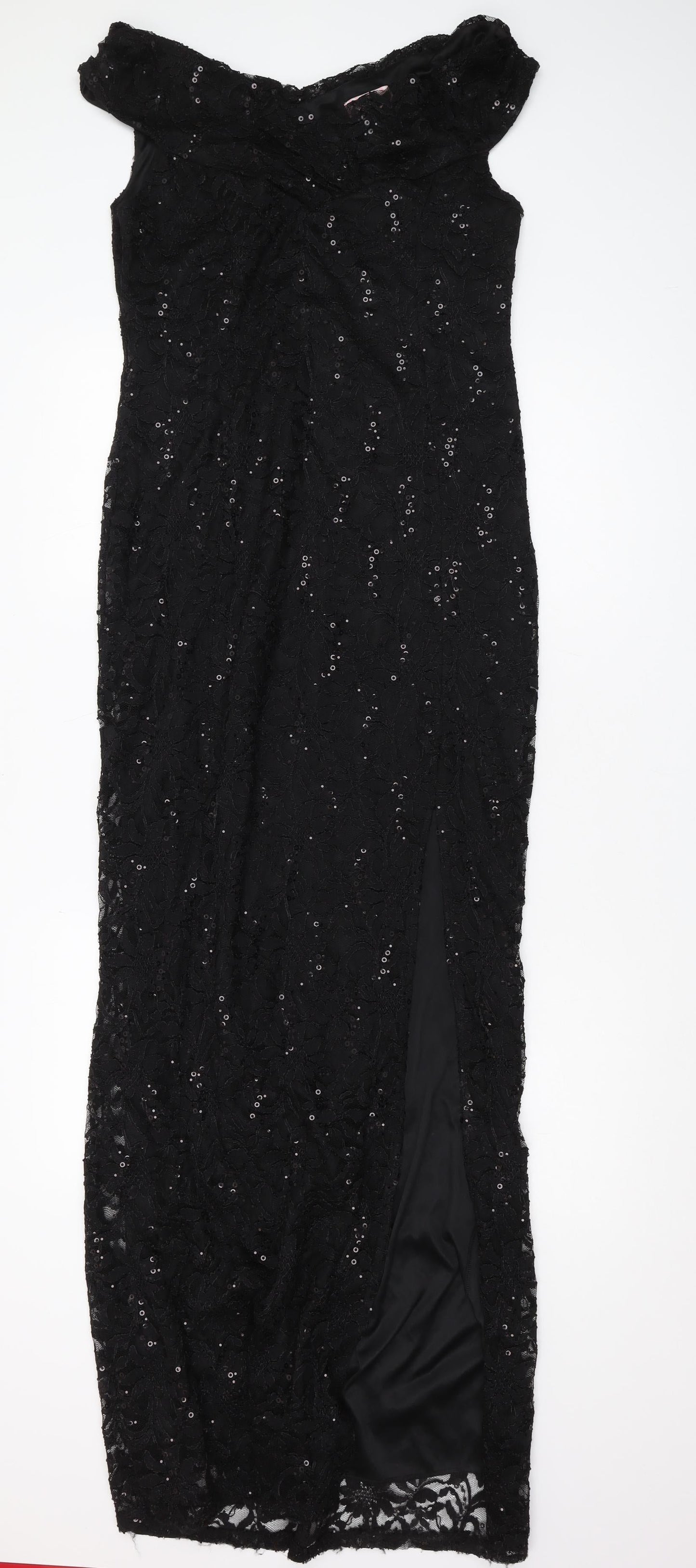 Jessica Black Mermaid Dress Women M Formal Lace