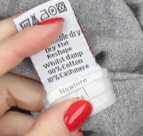 Woolovers Men's Grey Full Zip Jumper, M, Cotton Cashmere