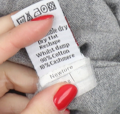 Woolovers Men's Grey Full Zip Jumper, M, Cotton Cashmere