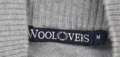 Woolovers Men's Grey Full Zip Jumper, M, Cotton Cashmere