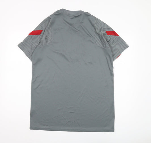 Nike Men's Grey Football T-Shirt L - Breathable & Lightweight