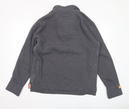 Superdry Men's Grey Henley Sweatshirt Size L