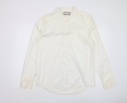 River Island Men's L White Long Sleeve Casual Shirt