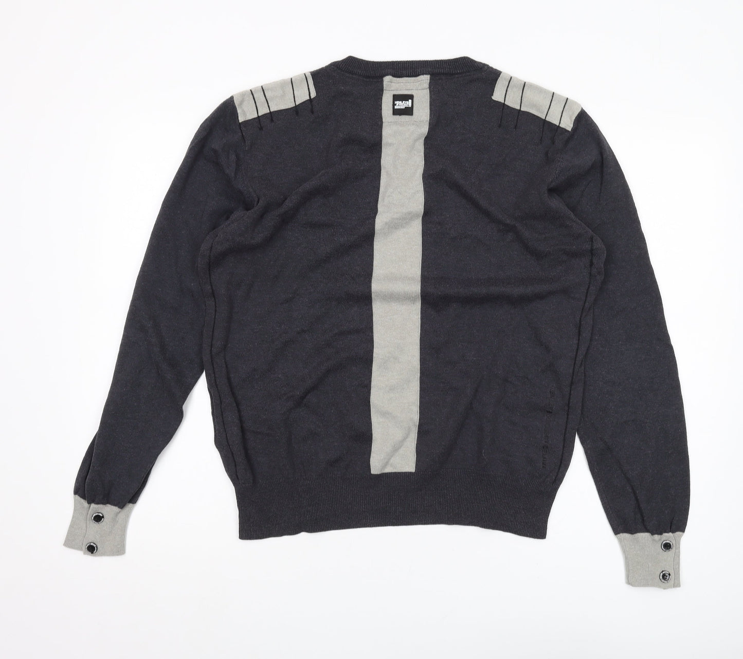 Henleys Men's Grey Henley Jumper, M, Long Sleeve, Button Accent