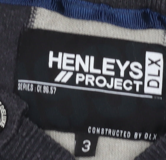 Henleys Men's Grey Henley Jumper, M, Long Sleeve, Button Accent