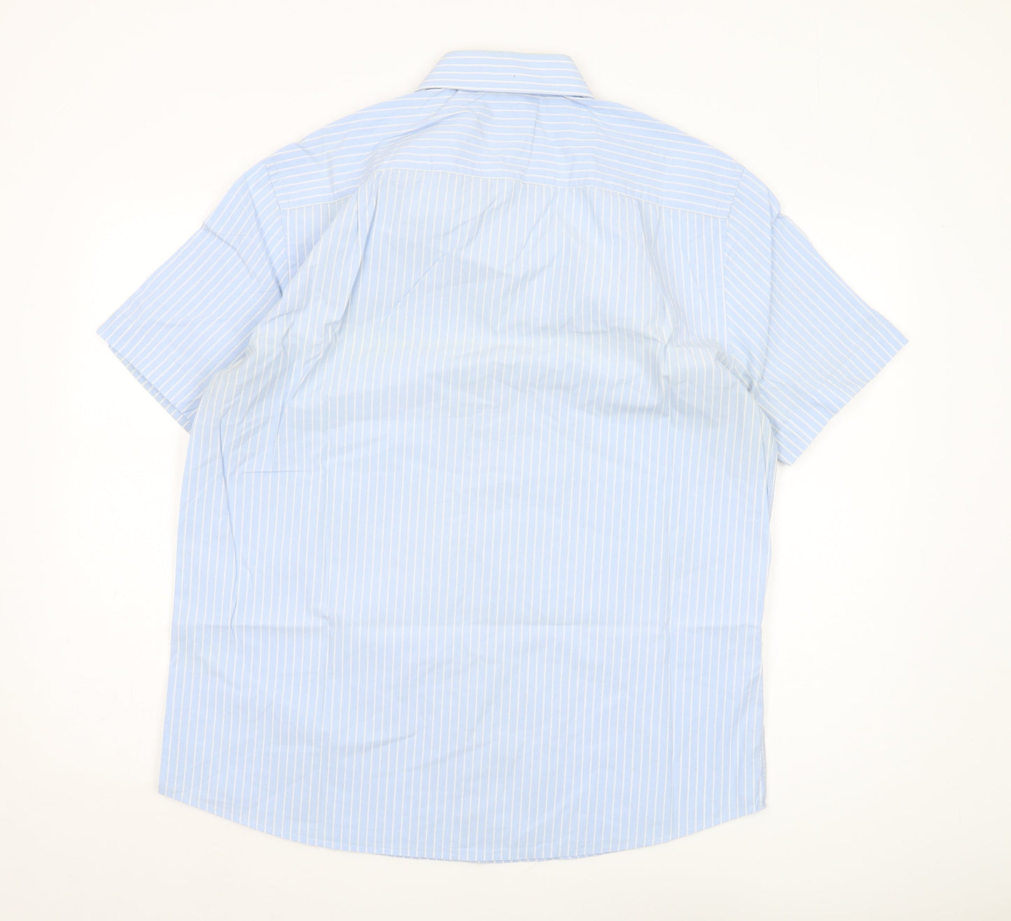 Samuel Windsor Men's Blue Striped Short Sleeve Shirt