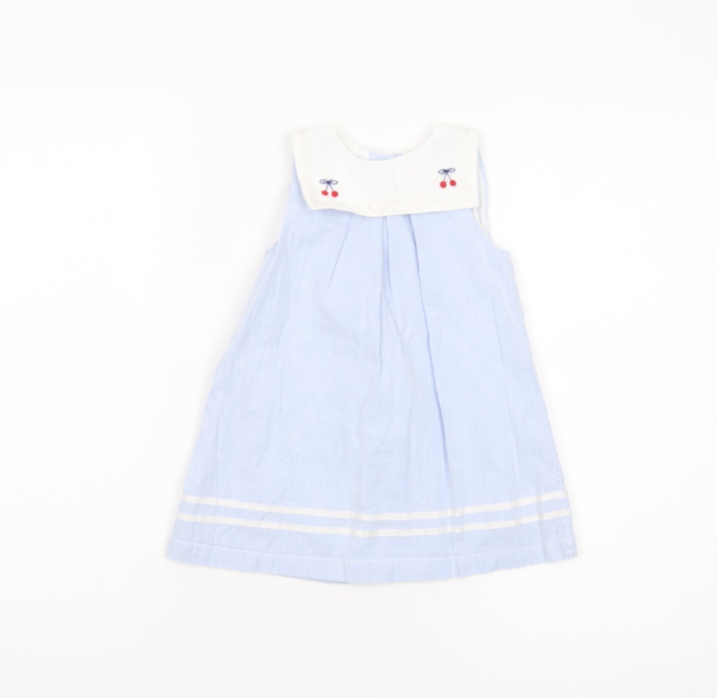M&Co Girls Blue A-Line Dress, 9-12m, Cotton, New With Tags
