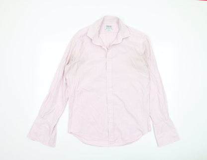 T.M.Lewin Men's Pink Slim Fit Striped Button-Up Shirt L