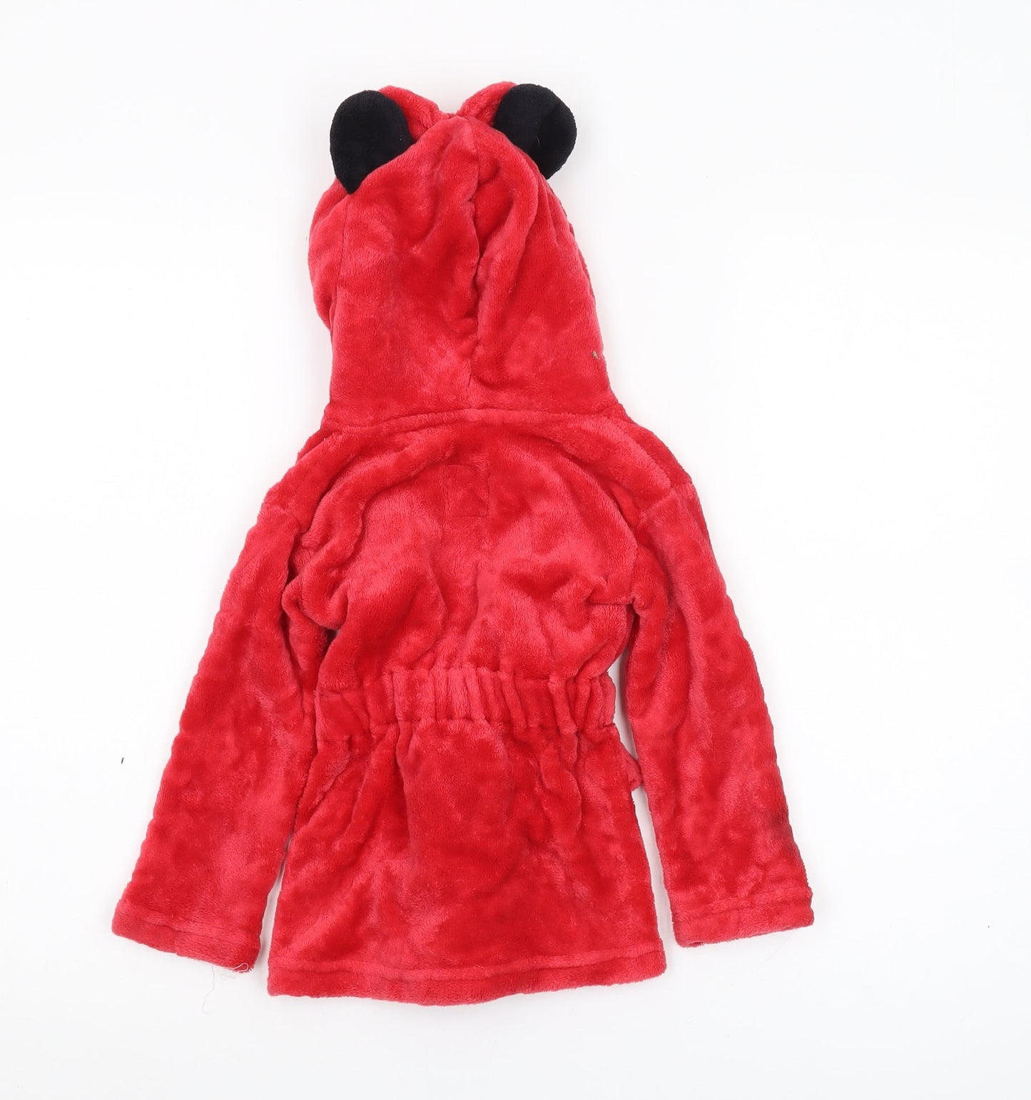 Disney Unisex Baby Red Robe, 24 Months, Hooded Fleece Bow Accent
