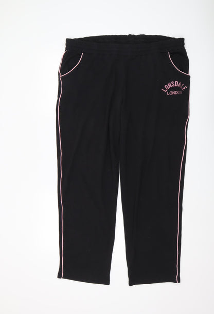 Lonsdale Women's Black Jogger Trousers Size 22