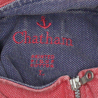 Chatham Men's Red Pullover Sweatshirt - Size L, 1/4 Zip