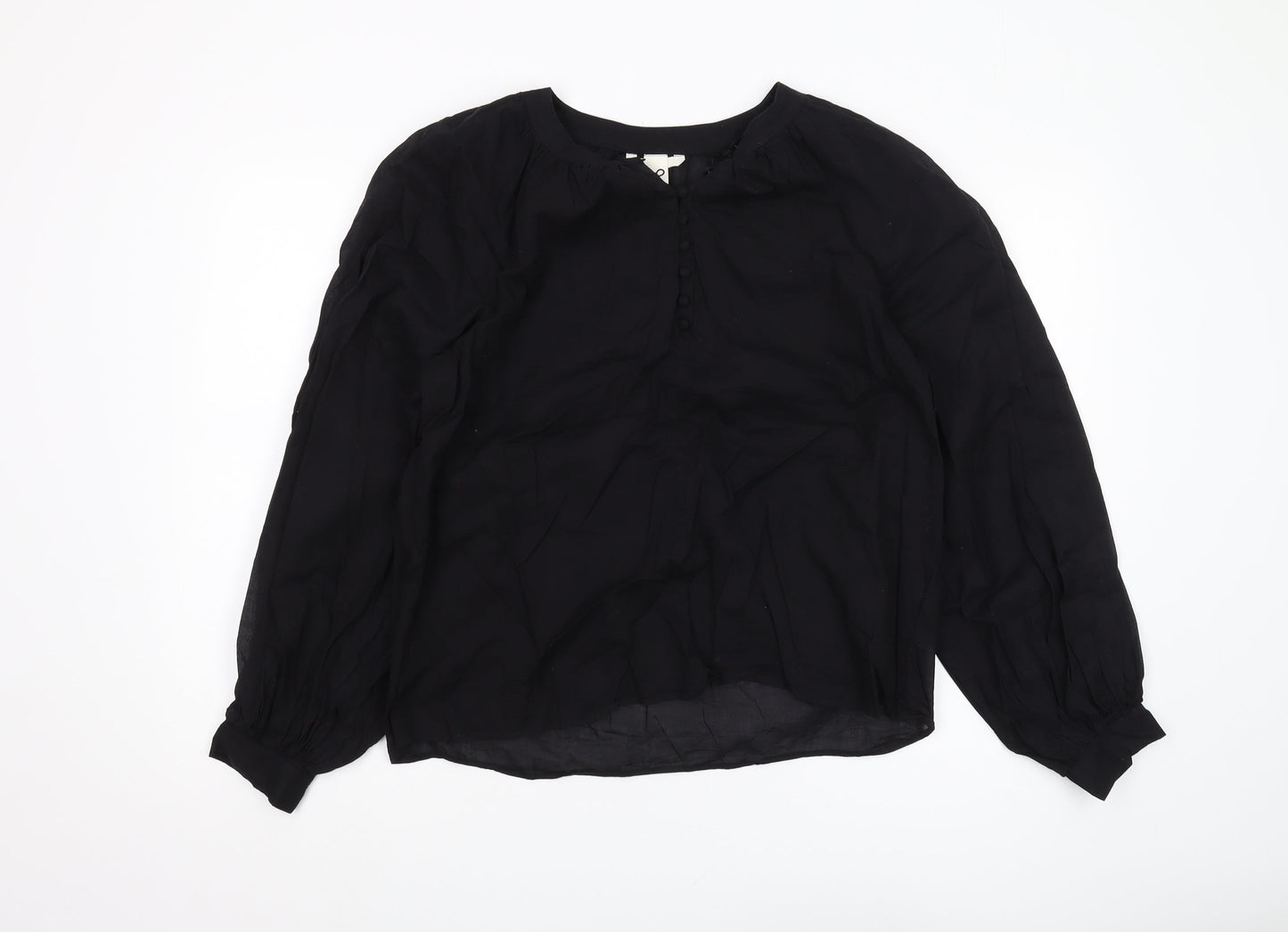 Womens UK Size 6 H&M Black Basic Blouse