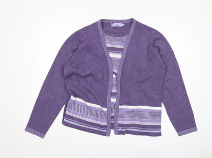 Honor Millburn Women's Purple Striped Cardigan Size L