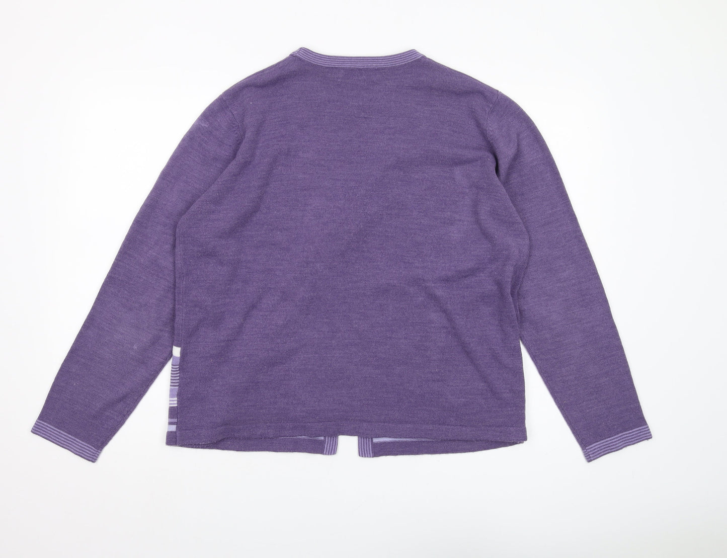 Honor Millburn Women's Purple Striped Cardigan Size L