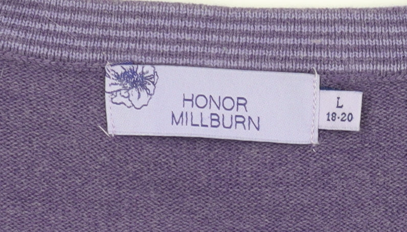 Honor Millburn Women's Purple Striped Cardigan Size L