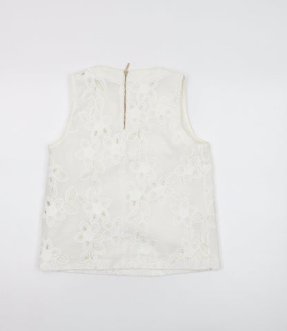 Womens UK Size 8 River Island White Tunic Blouse