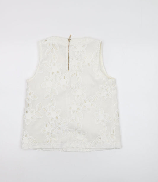 Womens UK Size 8 River Island White Tunic Blouse