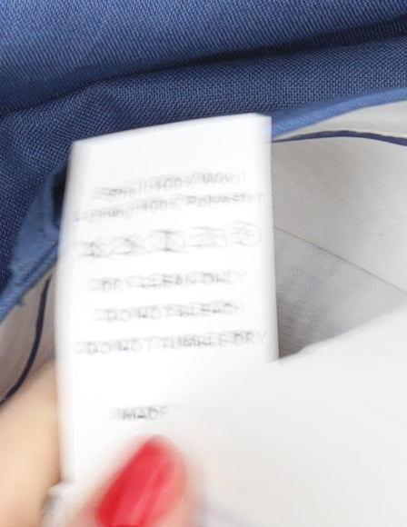 Samuel Windsor Men's Blue Wool Dress Trousers 36