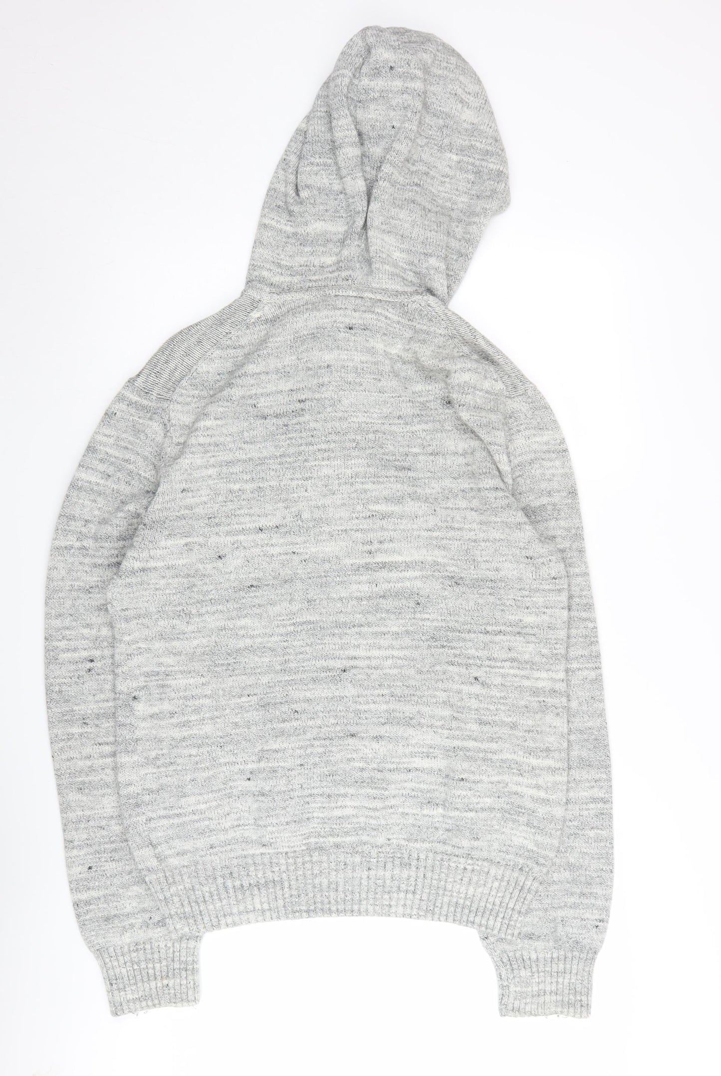H&M Grey Henley Hoodie L Unisex Adults