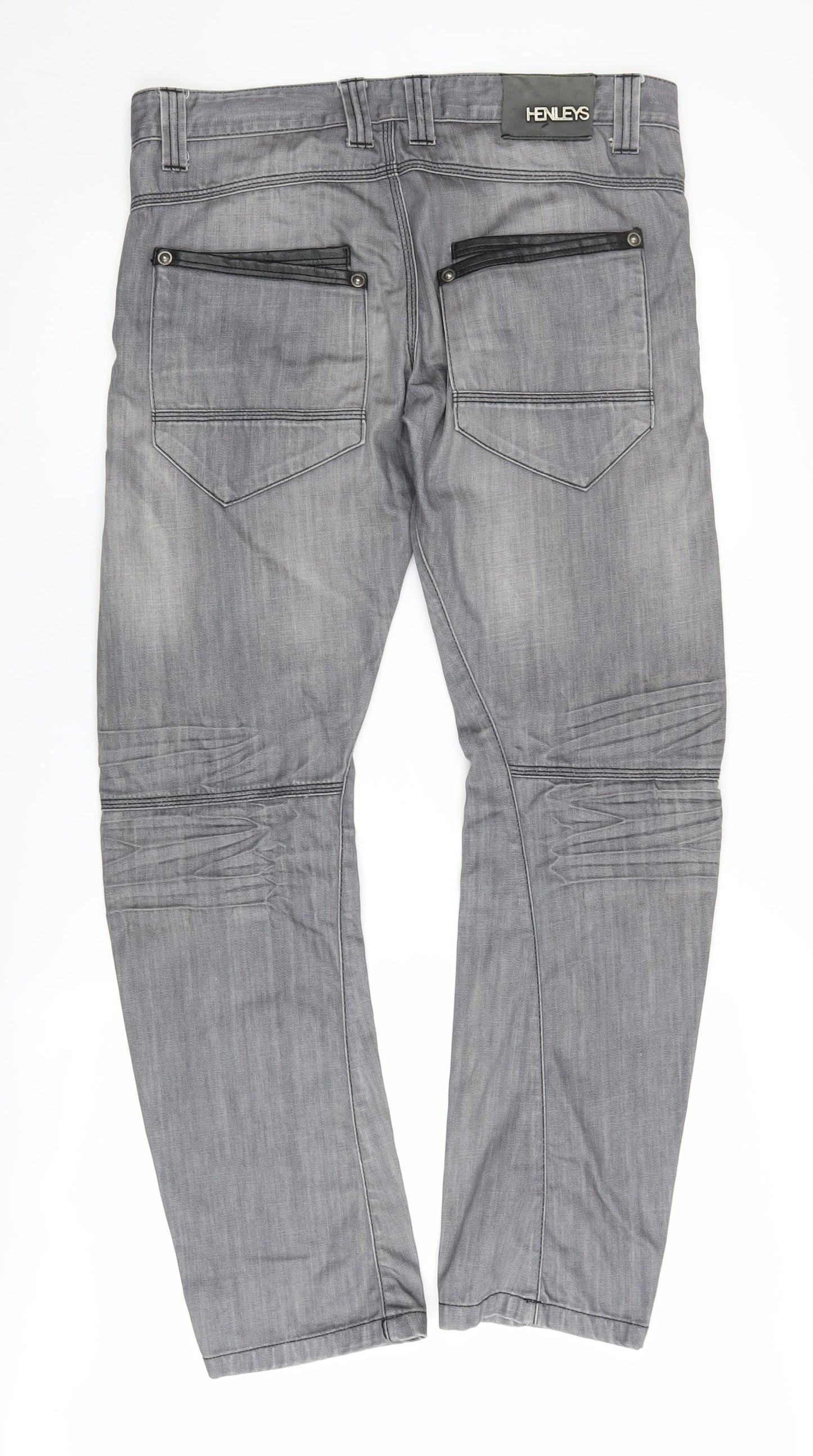 Henleys Men’s Grey Straight Leg Jeans Size 32
