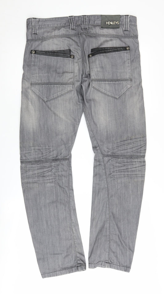 Henleys Men’s Grey Straight Leg Jeans Size 32