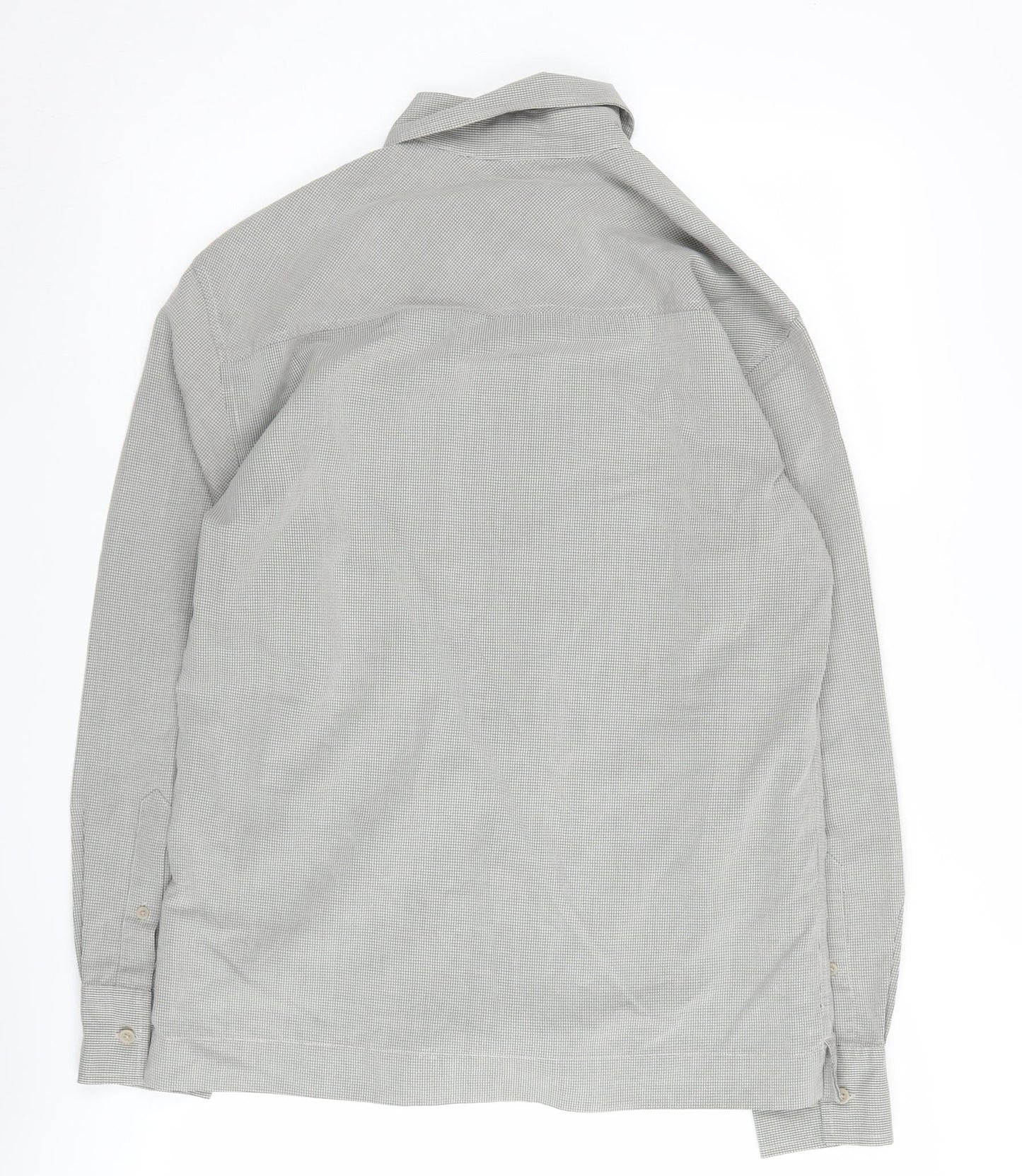 Next Men's Grey Check Long Sleeve Button-Up Shirt S