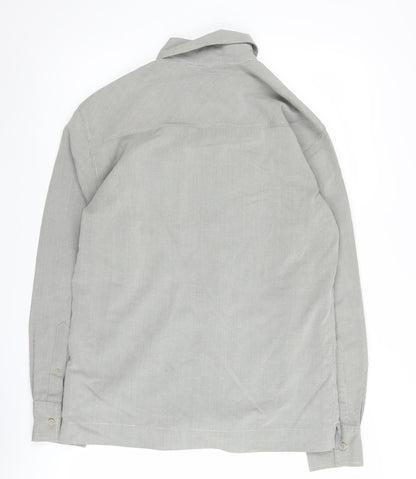 Next Men's Grey Check Long Sleeve Button-Up Shirt S