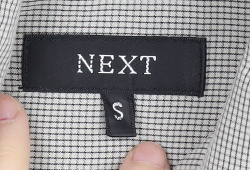 Next Men's Grey Check Long Sleeve Button-Up Shirt S