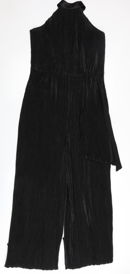Boohoo Women Black Halter Jumpsuit UK 12 Occasion