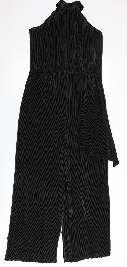 Boohoo Women Black Halter Jumpsuit UK 12 Occasion