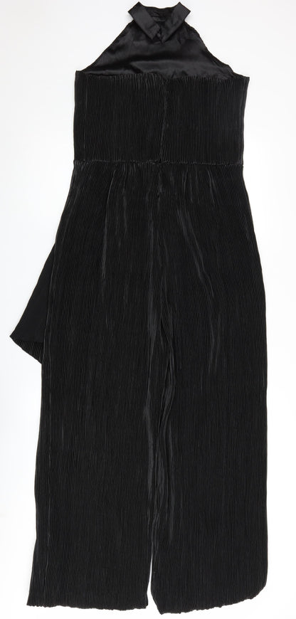 Boohoo Women Black Halter Jumpsuit UK 12 Occasion