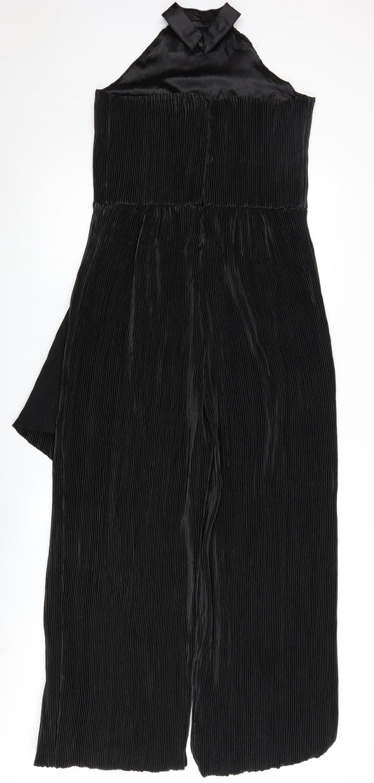 Boohoo Women Black Halter Jumpsuit UK 12 Occasion