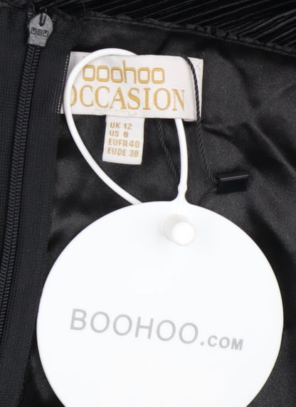 Boohoo Women Black Halter Jumpsuit UK 12 Occasion