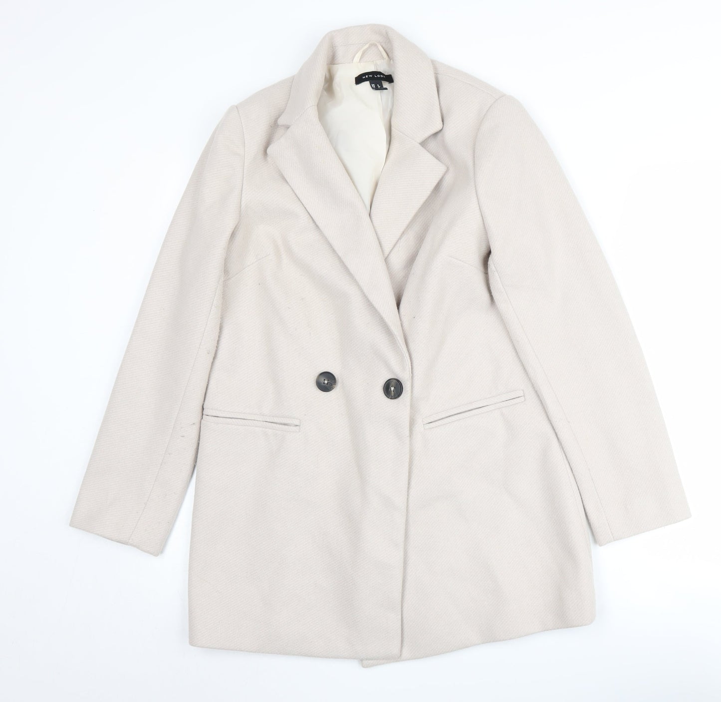 New Look Beige Blazer Women Size 6 Mid-Length