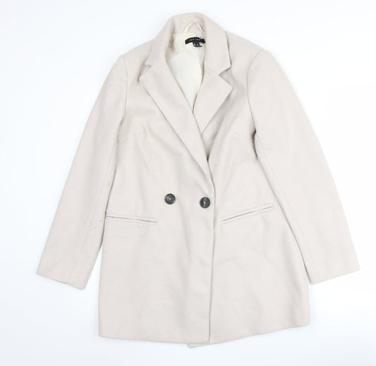 New Look Beige Blazer Women Size 6 Mid-Length