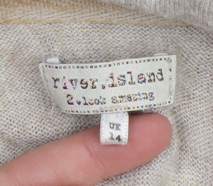 Womens UK Size 14 River Island Beige Vest Jumper