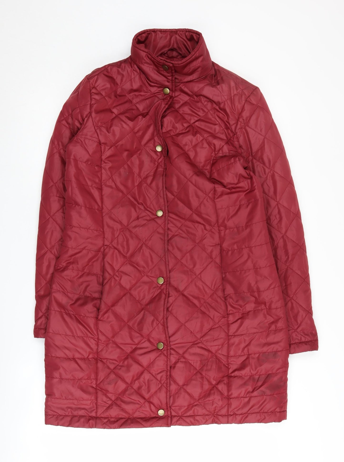 Womens UK Size 8 Marks and Spencer Red Quilted Coat