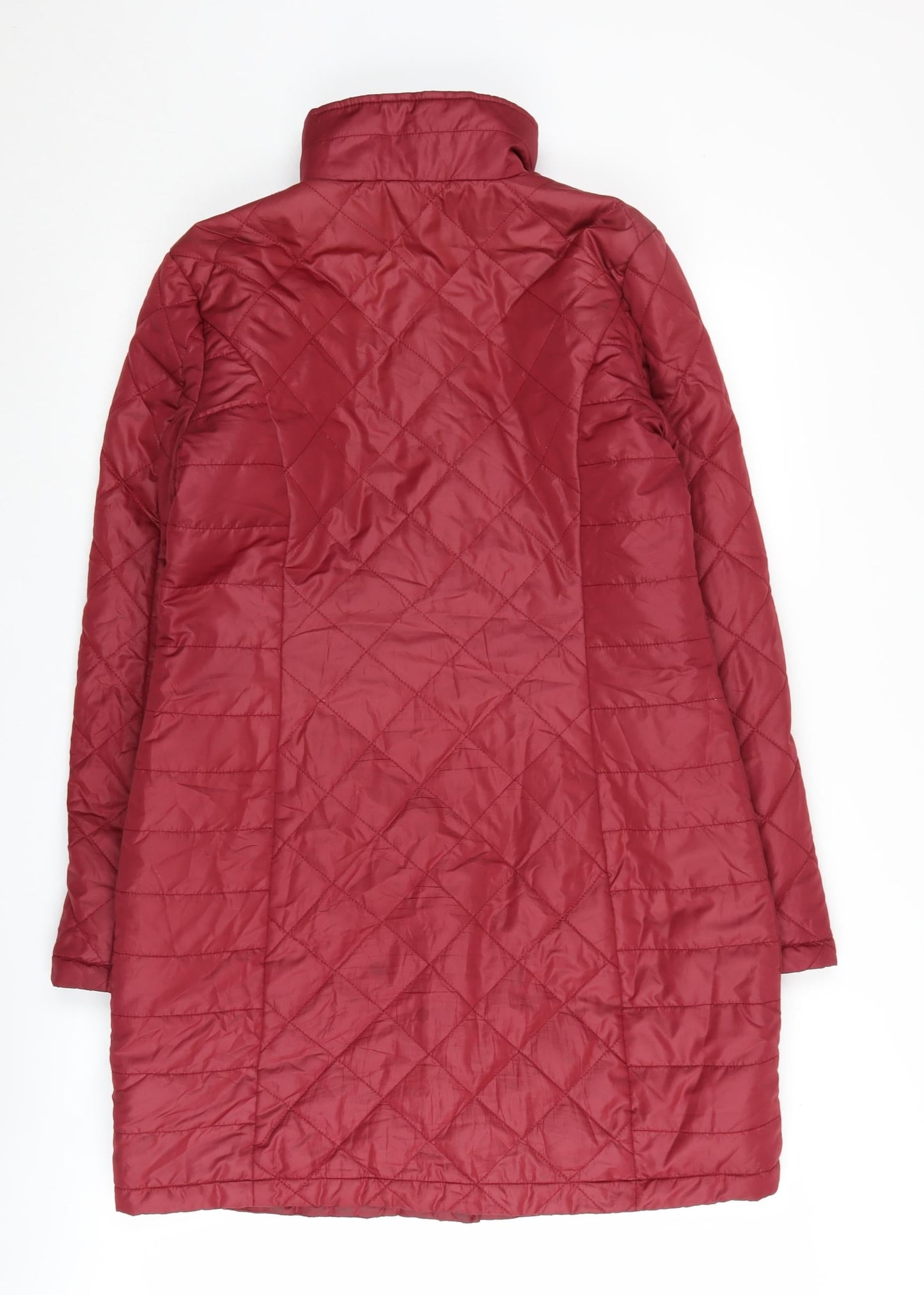 Womens UK Size 8 Marks and Spencer Red Quilted Coat