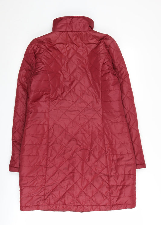 Womens UK Size 8 Marks and Spencer Red Quilted Coat