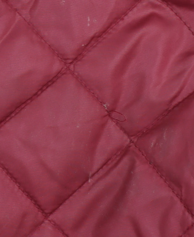 Womens UK Size 8 Marks and Spencer Red Quilted Coat