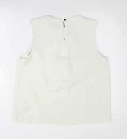 Womens UK Size 16 Warehouse Ivory Basic Blouse