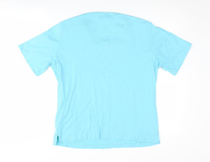 Reflect Collection Women's Blue Cotton Scoop Neck T-Shirt
