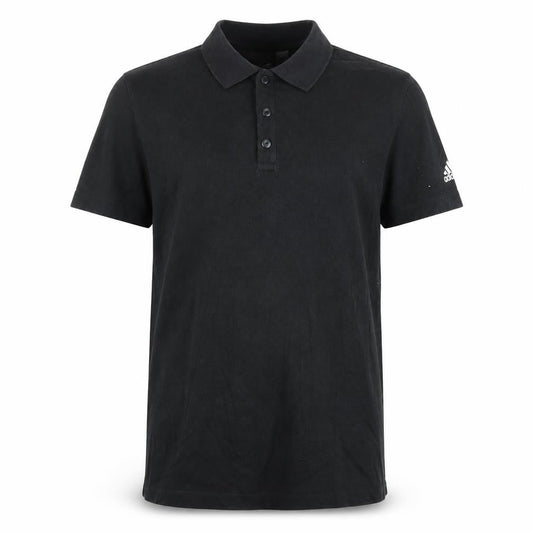 Front view of Adidas Men's Black Polo Shirt M - Classic Casual Style