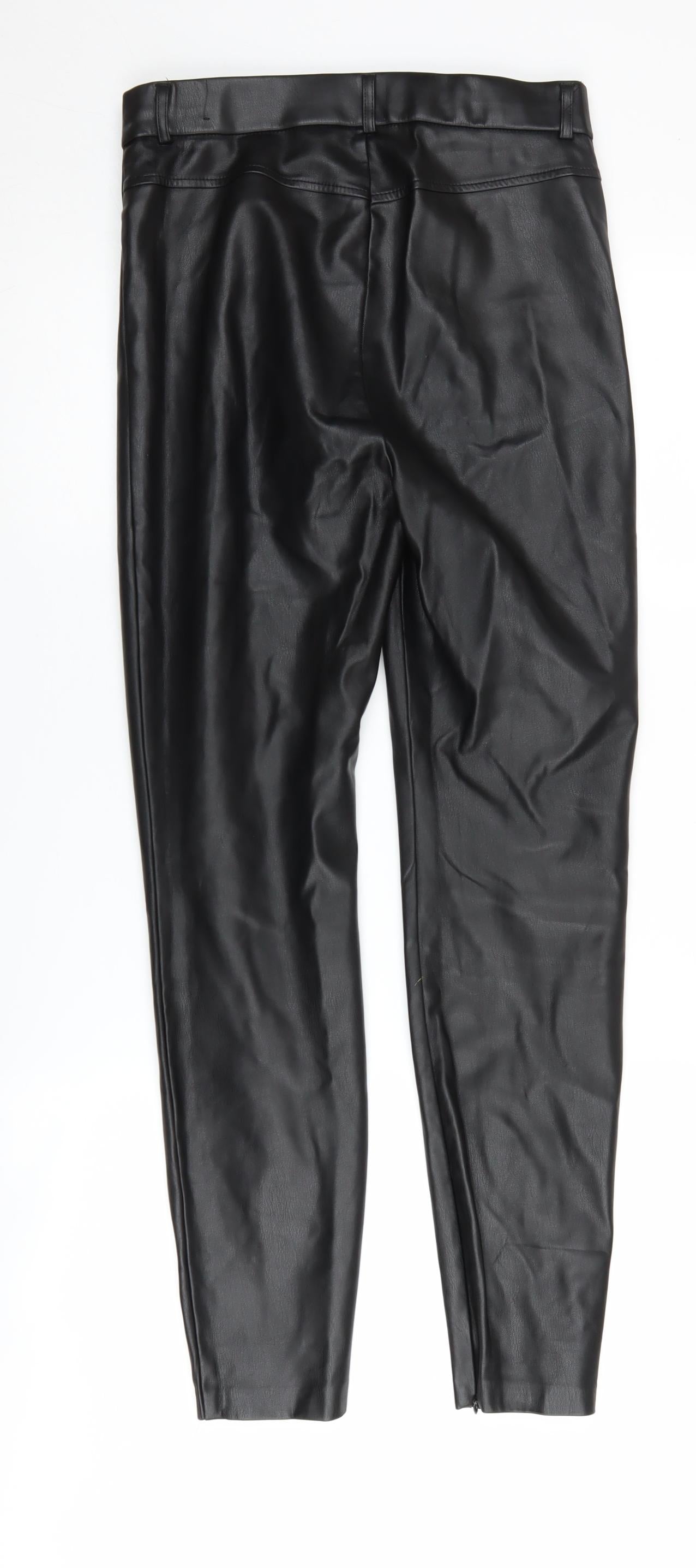 Womens UK Size M Zara Regular Fit Casual Party/Cocktail Black Trousers