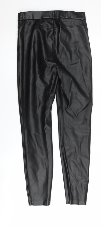Womens UK Size M Zara Regular Fit Casual Party/Cocktail Black Trousers