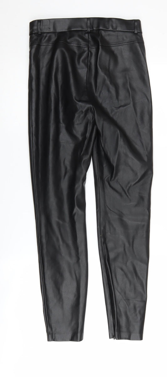Womens UK Size M Zara Regular Fit Casual Party/Cocktail Black Trousers