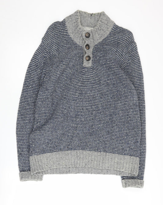 John Lewis Men's Grey Henley Jumper, L, Knit