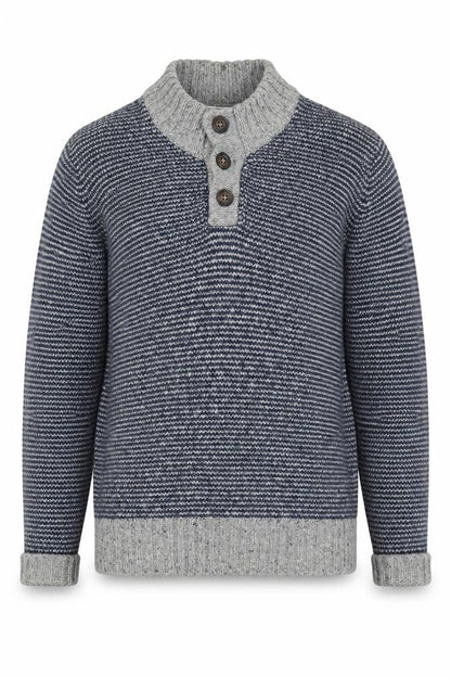 Mens UK Size L John Lewis Grey Henley Jumper