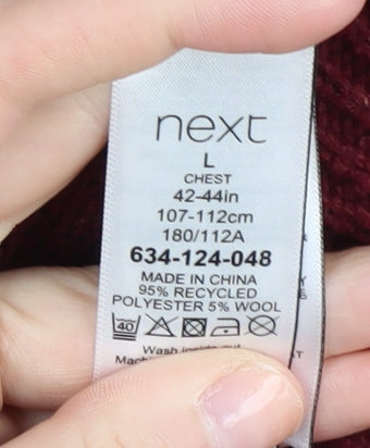 Next Men's L Red Striped Pullover Jumper