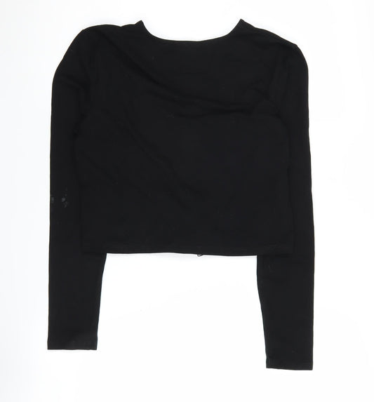 ASOS Design Women's Black Cropped Graphic T-Shirt, Size 14